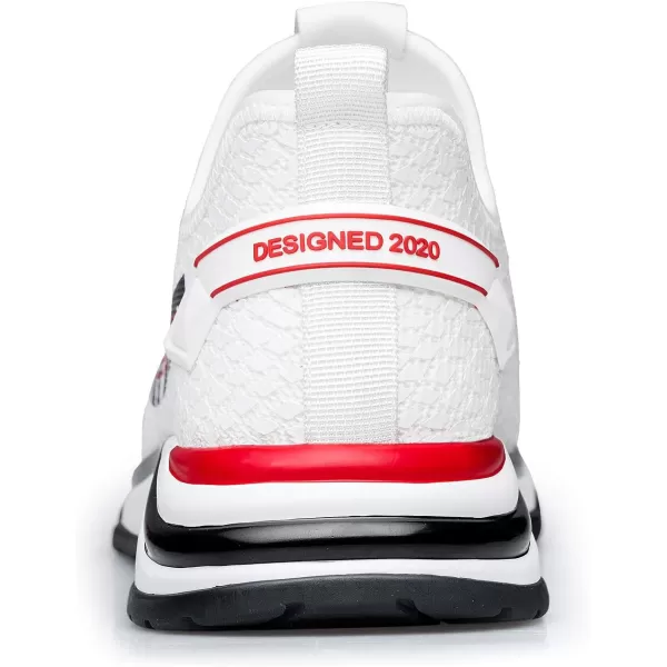 ZRO Mens Walking Stylish Mesh Fashion SneakersWhite
