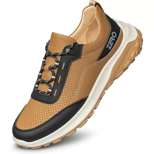 ZRO Mens Slip on Flat Sneakers Fashion Leather Shoes for Men HF1901 24 SpringBrown