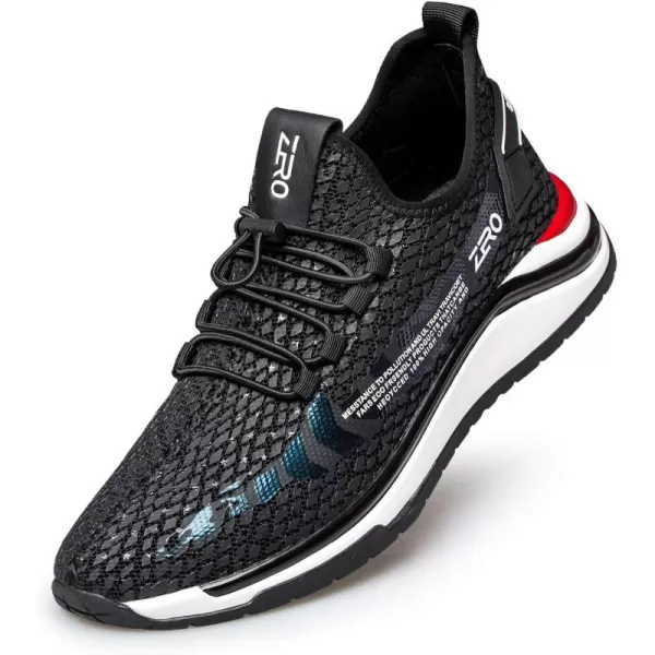 ZRO Mens Walking Stylish Mesh Fashion SneakersBlack
