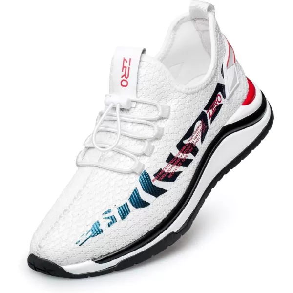 ZRO Mens Walking Stylish Mesh Fashion SneakersWhite