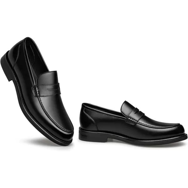 Mens Penny Loafers  Soft Genuine Leather Comfortable Fit B33517  23 WinterBlack