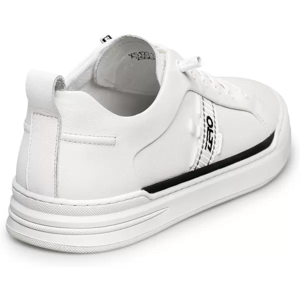 Sneakers Mens White Simple Soft Cowhide Untied Shoe String S121022 AutumnWhite