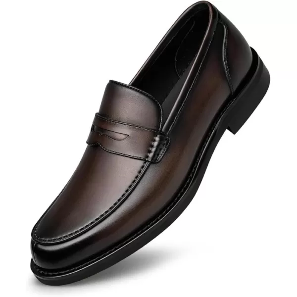 Mens Penny Loafers  Soft Genuine Leather Comfortable Fit B33517  23 WinterBrown