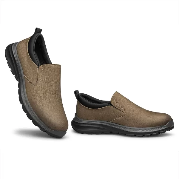 Mens Outdoor Loafers  Wide Fit Genuine Leather Comfortably Soft R33568 23 WinterBrown