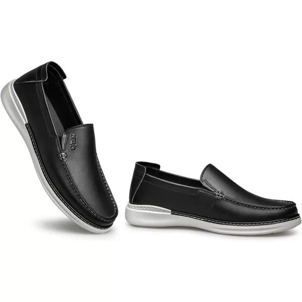 Mens loafers ampamp slipons simple design leather driving shoes for men R1312523 SpringBlack