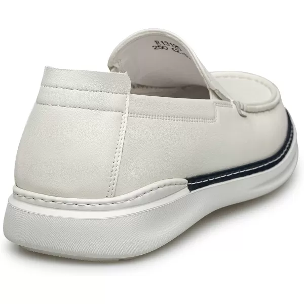 Mens loafers ampamp slipons simple design leather driving shoes for men R1312523 SpringWhite