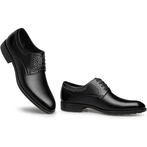 ZRO Mens Derby Shoes Calf Leather Dress Wedding Shoes for Men B1316023 SpringBlack