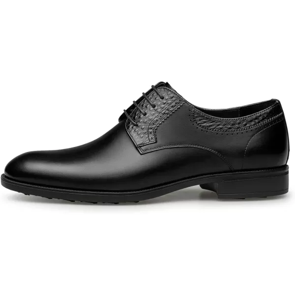 ZRO Mens Derby Shoes Calf Leather Dress Wedding Shoes for Men B1316023 SpringBlack