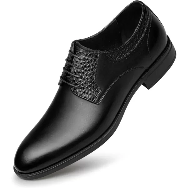 ZRO Mens Derby Shoes Calf Leather Dress Wedding Shoes for Men B1316023 SpringBlack