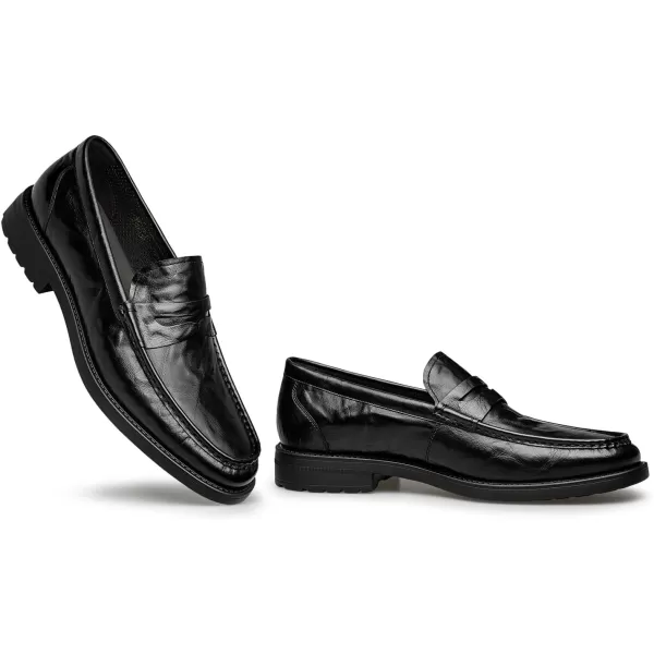 ZRO Mens penny loafers soft driving leather shoes for men DF1881 24 SpringBlack