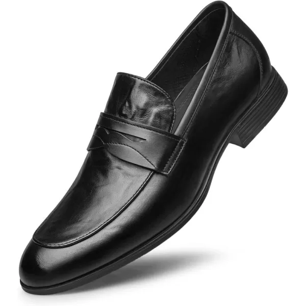 ZRO Mens loafers ampamp slipons leather dress shoes formal penny loafer B1316723 SpringBlack
