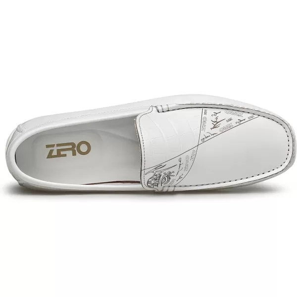 ZRO Mens Loafers ampamp Slipons Wide Width Leather Casual Shoes for Men NF1805 24 SpringWhite