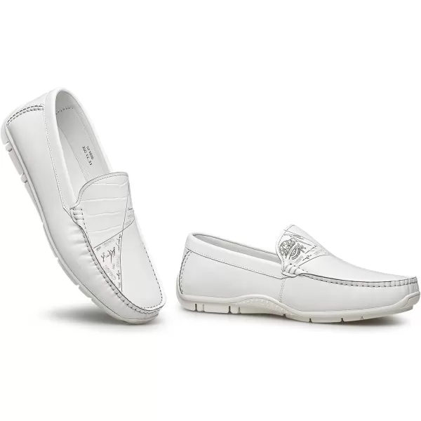 ZRO Mens Loafers ampamp Slipons Wide Width Leather Casual Shoes for Men NF1805 24 SpringWhite