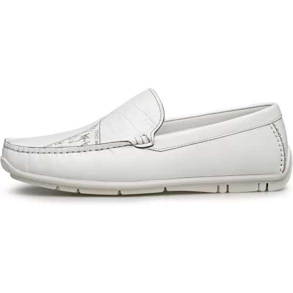 ZRO Mens Loafers ampamp Slipons Wide Width Leather Casual Shoes for Men NF1805 24 SpringWhite