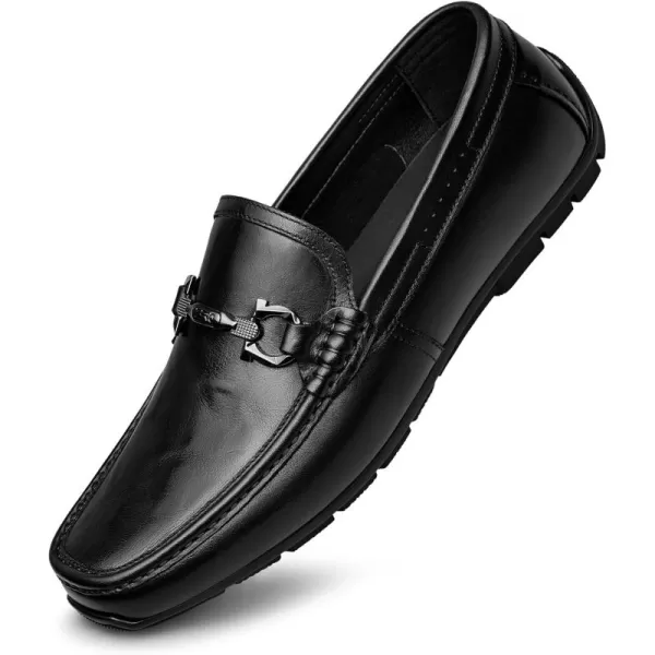 ZRO Mens Horsebit Loafers Soft Leather Driving Shoes for Men XDF1869 24 SpringBlack