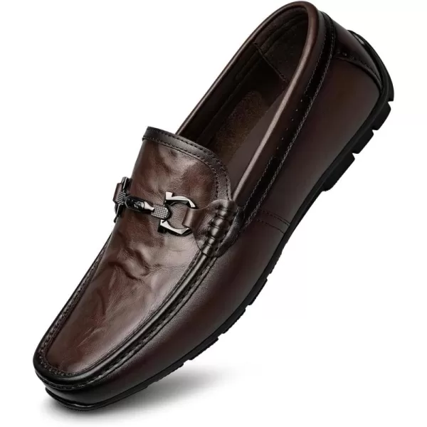 ZRO Mens Horsebit Loafers Soft Leather Driving Shoes for Men XDF1869 24 SpringBrown