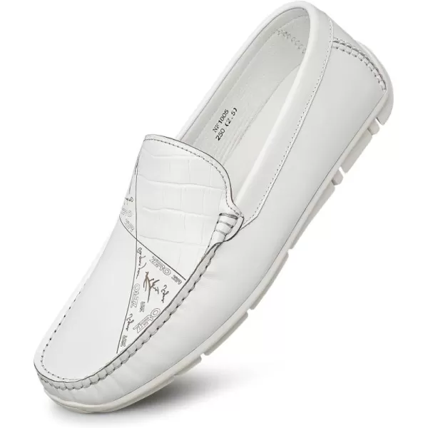 ZRO Mens Loafers ampamp Slipons Wide Width Leather Casual Shoes for Men NF1805 24 SpringWhite