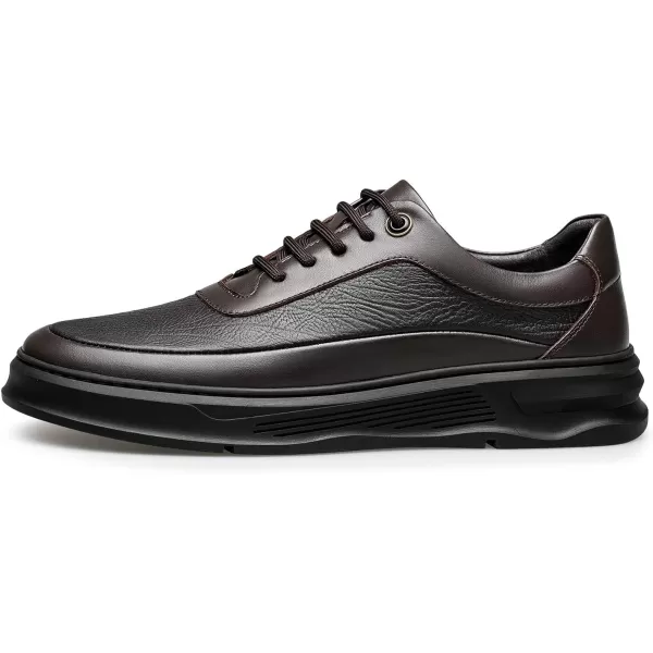 Mens Sneakers Cow Leather Lightweight Simple Wide D1223775AutumnBrown