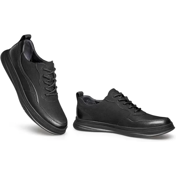 Mens Vintage British Style Sneakers Leather Shoes for Men 22 ModelBlack