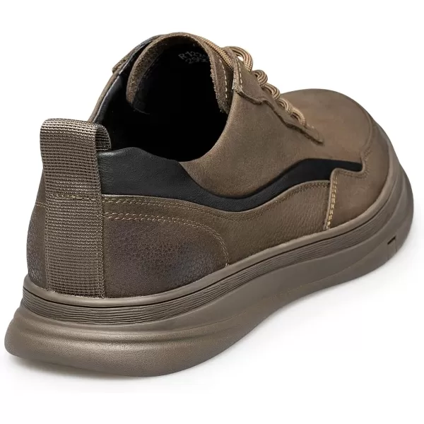 Mens Vintage British Style Sneakers Leather Shoes for Men 22 ModelKhaki