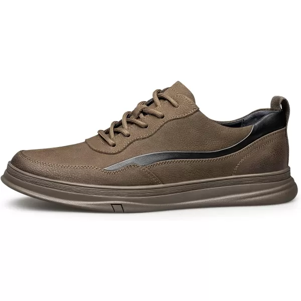 Mens Vintage British Style Sneakers Leather Shoes for Men 22 ModelKhaki