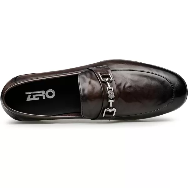 ZRO Mens Horsebit Loafers Casual Soft Leather Slip on Shoes for Men DF1817 24 SpringBrown