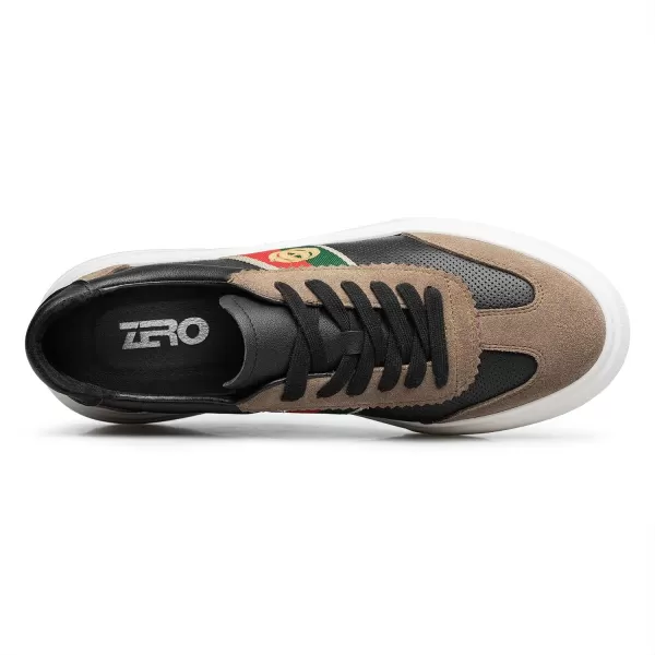 ZRO Mens fashion sneakers Soft calf leather laceup shoes for men S1306823 SpringBlack