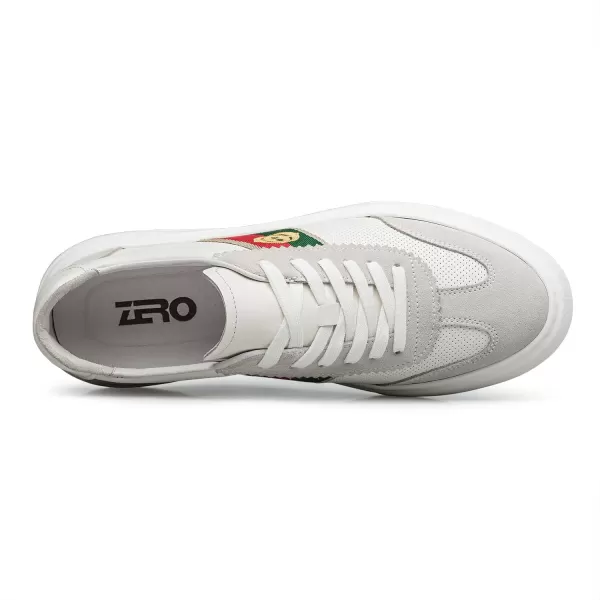 ZRO Mens fashion sneakers Soft calf leather laceup shoes for men S1306823 SpringWhite