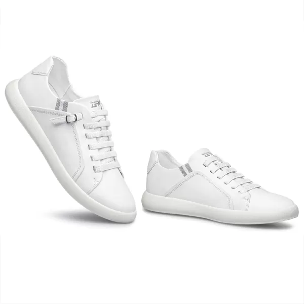 ZRO Mens sneakers Convenient side buckle leather shoes for men 22 modelWhite