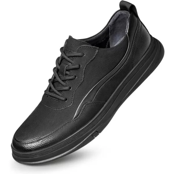 Mens Vintage British Style Sneakers Leather Shoes for Men 22 ModelBlack