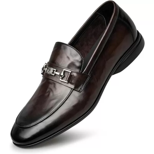 ZRO Mens Horsebit Loafers Casual Soft Leather Slip on Shoes for Men DF1817 24 SpringBrown