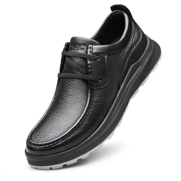 ZRO Mens Leather Shoes Style Sneakers Thick Bottom Casual AntiSlip D1223555XAutumnBlack
