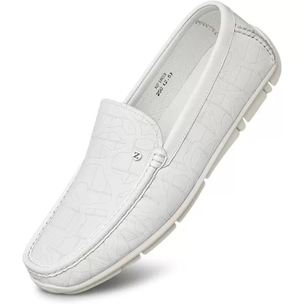 ZRO Mens loafers ampamp slipons casual wide width driving shoes for men NF1803 24 SpringWhite