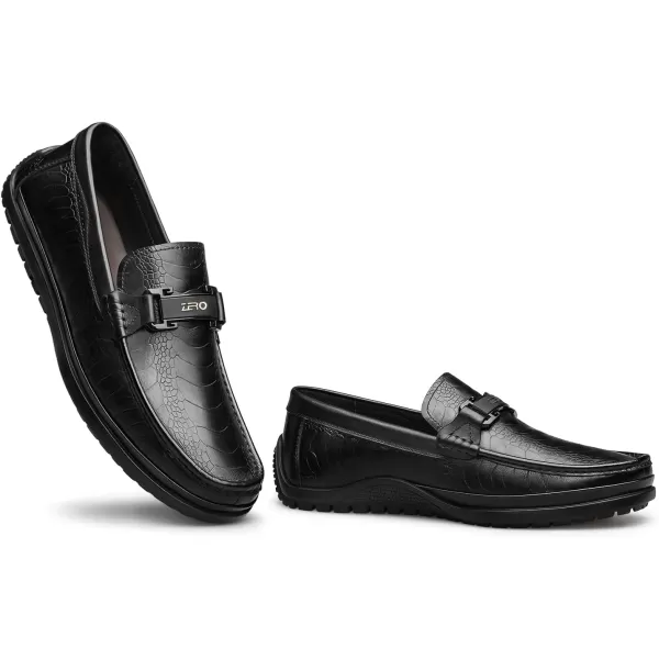 Mens Fashion Loafers  Stylish Genuine Leather Comfortable N33587 23 WinterBlack