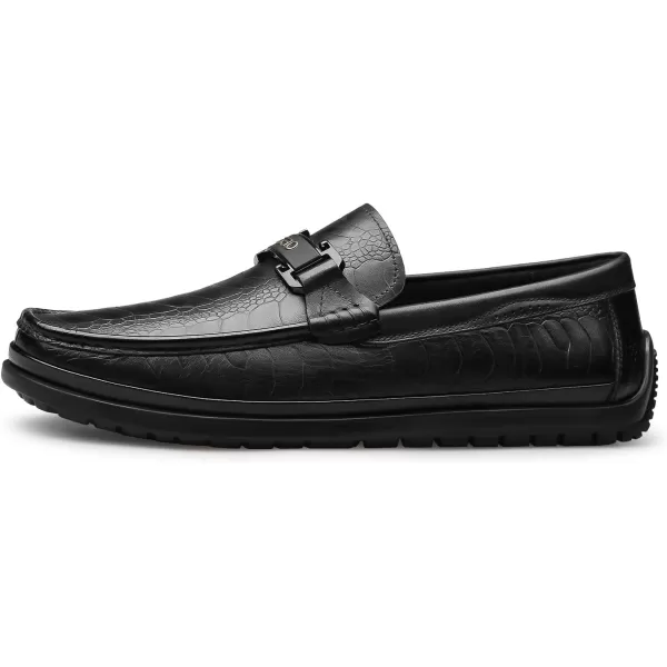 Mens Fashion Loafers  Stylish Genuine Leather Comfortable N33587 23 WinterBlack