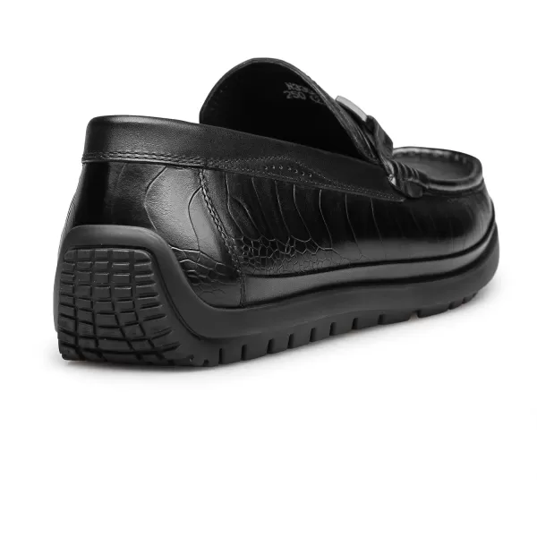 Mens Fashion Loafers  Stylish Genuine Leather Comfortable N33587 23 WinterBlack