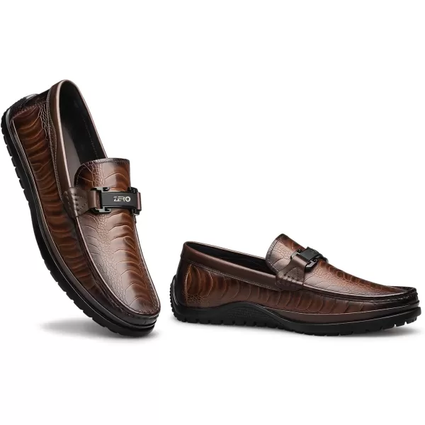 Mens Fashion Loafers  Stylish Genuine Leather Comfortable N33587 23 WinterBrown