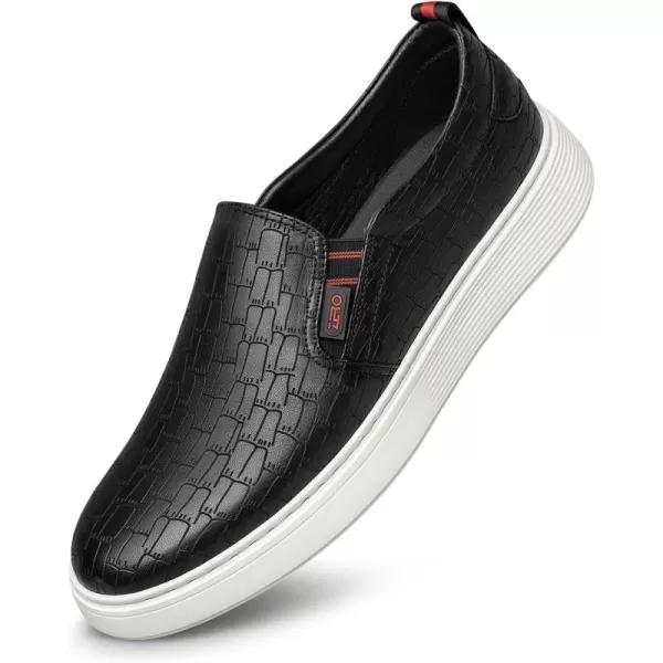 ZRO Mens Loafers ampamp Slipons Casual Easy wear Leather Shoes for Men RF1902 24 SpringBlack