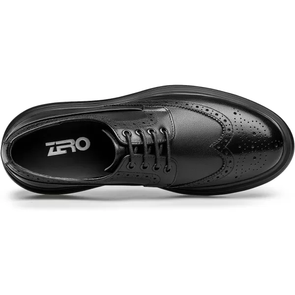 Leather ShoeStyle Sneakers Brogue Style Stylish and take Off B1223657AutumnBlack