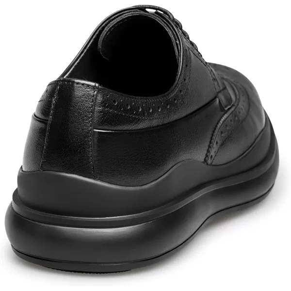 Leather ShoeStyle Sneakers Brogue Style Stylish and take Off B1223657AutumnBlack