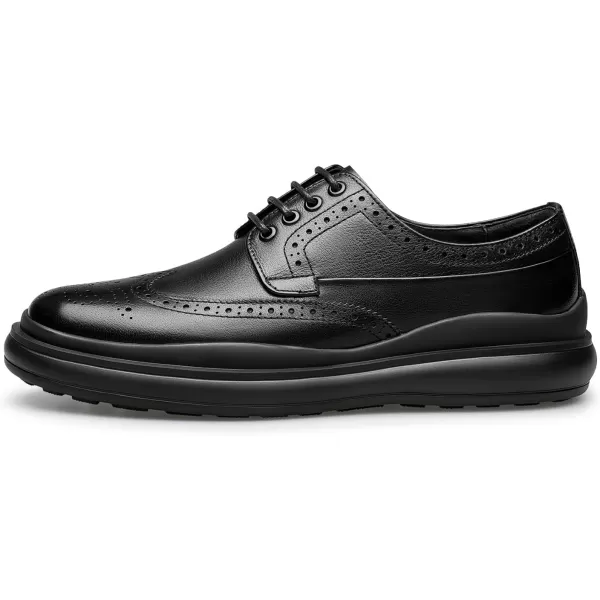 Leather ShoeStyle Sneakers Brogue Style Stylish and take Off B1223657AutumnBlack