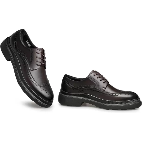 Mens Business Casual Shoes Laceup Genuine Leather Shoes England Style Soft Leather Shoes A1223582AutumnBrown
