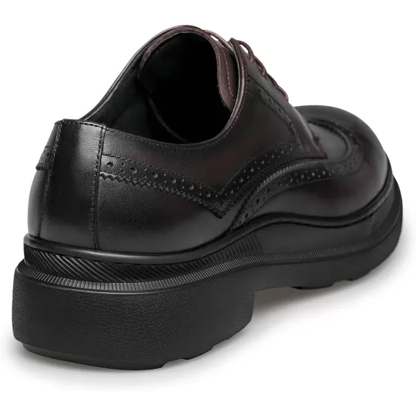 Mens Business Casual Shoes Laceup Genuine Leather Shoes England Style Soft Leather Shoes A1223582AutumnBrown