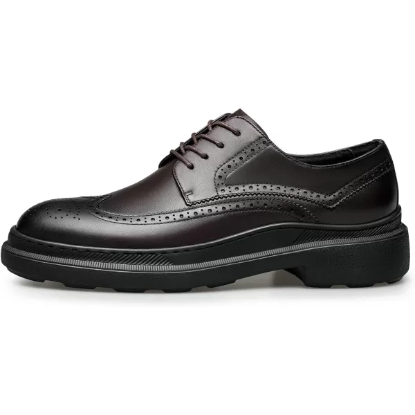 Mens Business Casual Shoes Laceup Genuine Leather Shoes England Style Soft Leather Shoes A1223582AutumnBrown