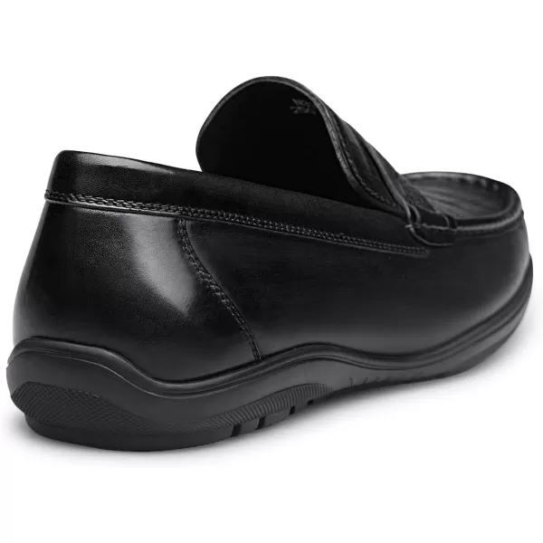 Mens CrocodileEmbossed Penny Loafers  Comfortable Wide Fit Genuine Leather N33586 23 WinterBlack