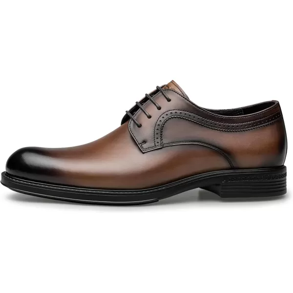Mens Derby Shoes Plain Toe Simple Dress Wedding Shoes for Men B1313523 SpringBrown