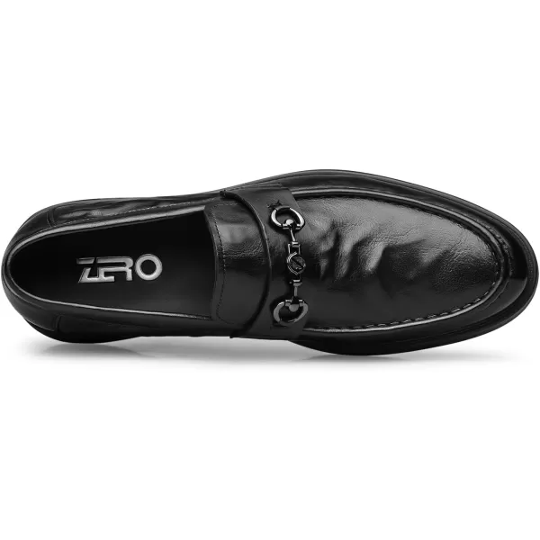 Mens Horsebit Loafers  Top Grain Leather Comfortable Rubber Sole D33006  23 WinterBlack