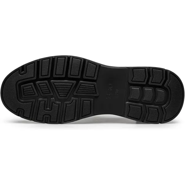 Mens Loafers  Soft Genuine Leather Wide Fit Easy SlipOn D33669T 23 WinterBlack