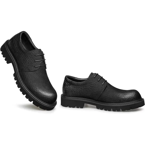 Mens Outdoor Dress Sneakers Platform Genuine Leather Shoes for Men G3363323 WinterBlack