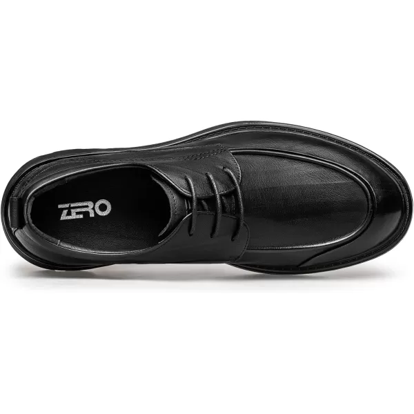 Mens Square Toe Derby Shoes  Thickened Rubber Sole Laceup Design B33513 23 WinterBlack